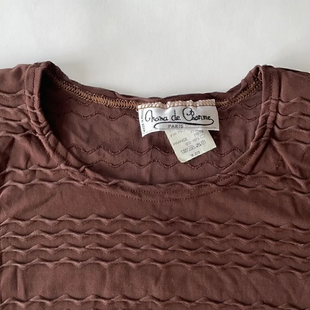 French Vintage Zig-Zag Design Bodysuit